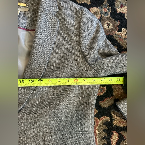 Talbots woven in Italy luxury collection Charcoal wool Textured blazer Jacket - Picture 9 of 10